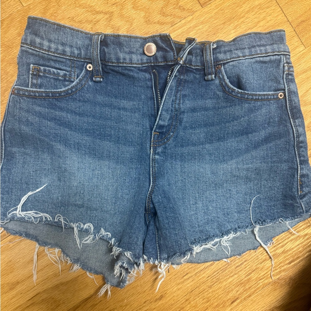 Hudson Gemma denim jean shorts sz 25 medium wash distressed hem